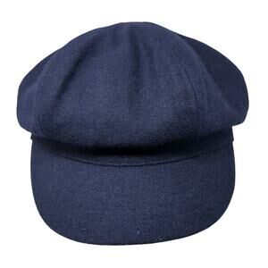 Betmar New York Beret Hat Cap Blue One Size Adjustable Blank Poly Blend